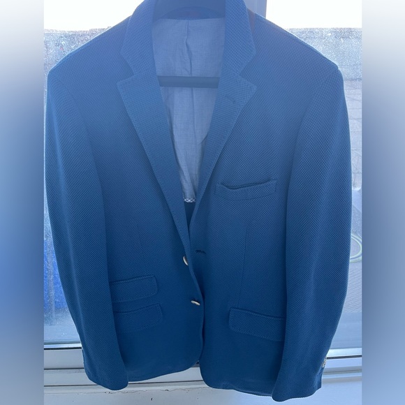 Blue cotton casual Blazer Massimo Dutti - Picture 1 of 9